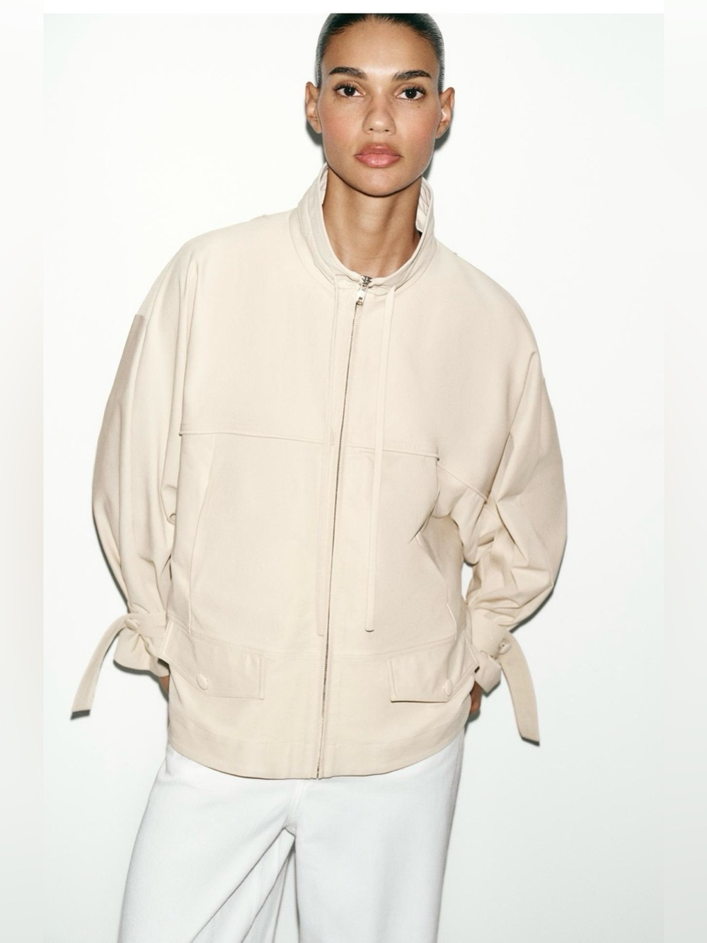 ZARA FLUID HIGH NECK JACKET - Picture 6 of 12